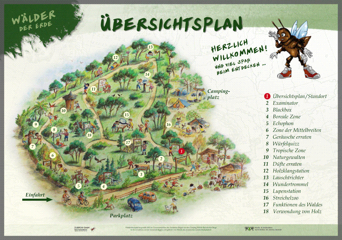 Wälder der Erde - Erlebnispfad beim Campingplatz Banzelvitzer Berge auf Rügen